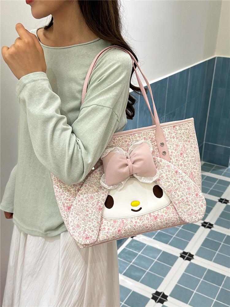 2026 Floral Melody Tote Bag for Women - Large Capacity, Versatile Single Shoulder/Handheld, Trendy Commuter Style