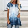 Túnicas Casuales Informales para Mujer con Estampado, Cuello Redondo, Dobladillo Irregular y Manga Corta