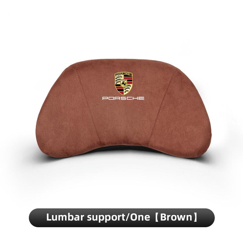 UQMW3 Car Seat Headrest Pad Auto Neck Pillow Lumbar Support For Porsche 911 718 Taycan Panamera Cayenne Macan Boxster Cayman Pajun 918