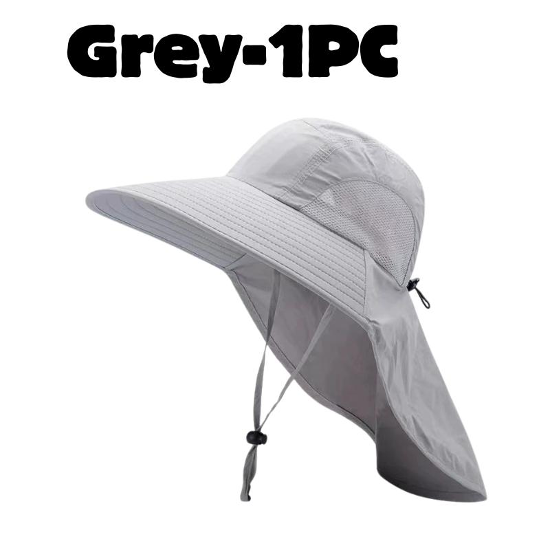 Summer Wide Brim Bucket Hat Summer UV Sun Protection Fishing Cap with Neck Flaw Sunshade Outdoor Hiking Camping Travel Hat
