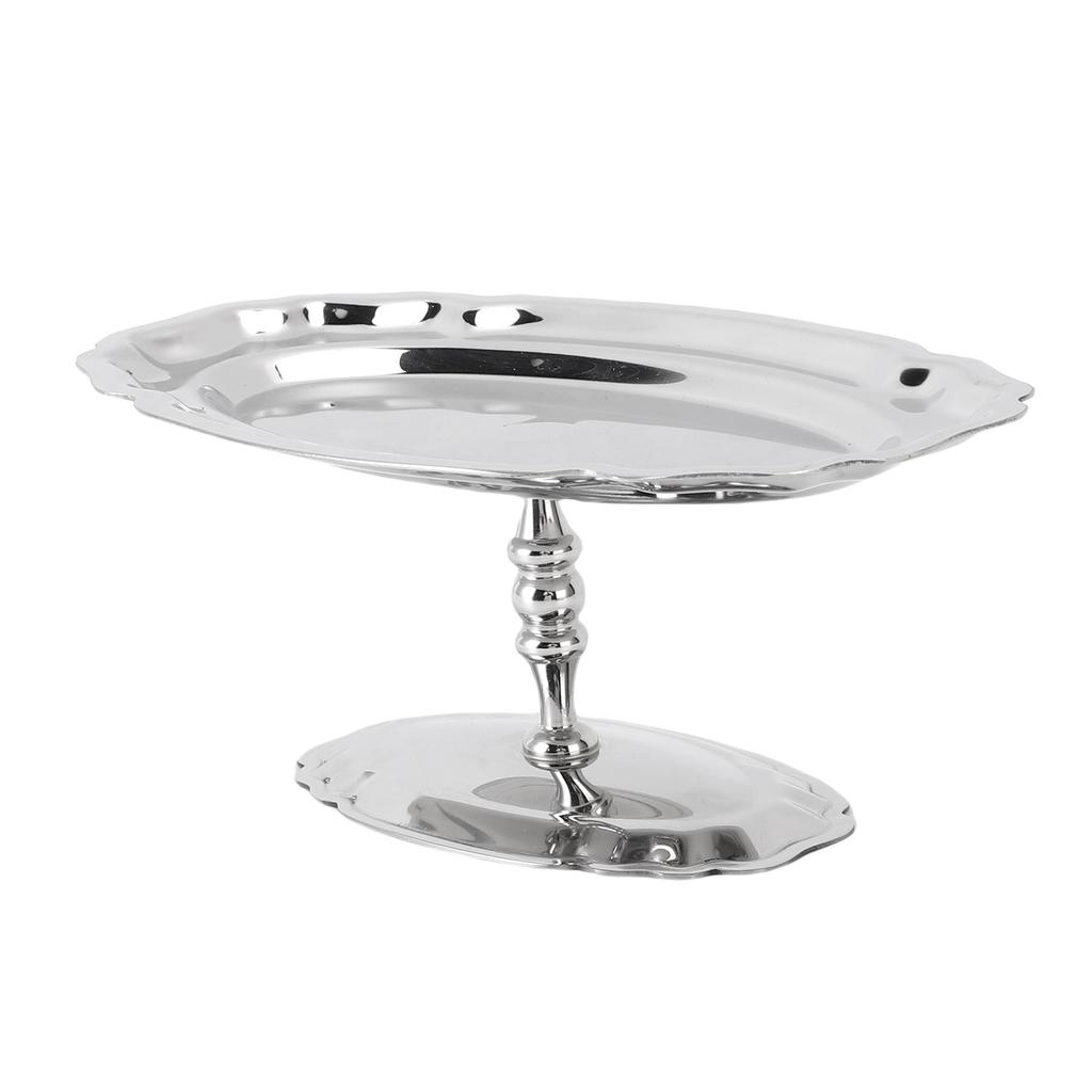 Nachtisch-Serviertablett mit Füßen 304 Edelstahl Ovales Display-Serviertablett mit Füßen für Eis Salat Obst