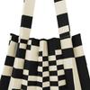 Pleatsmama Tote Bag Black Grid