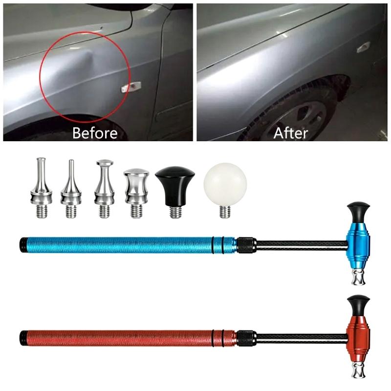 Lightweight Handle Body Repair Tool Set with Extendable Reach and Head Forms for Bodywork and Detail Work
