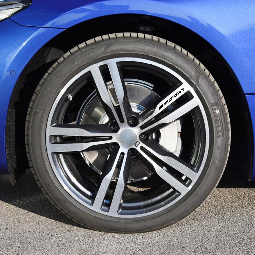 TOMALL 8Pcs Sports Emblem Reflective Sticker for Car Wheel Rim