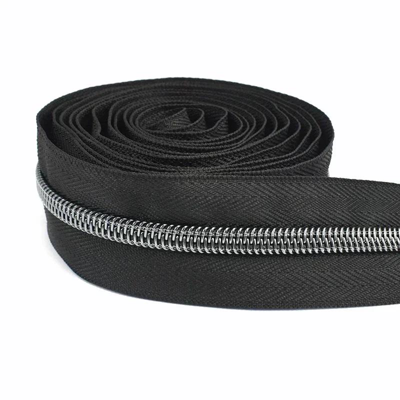 2/3/5/8/10M 5# Nylon Coil Zippers For Bag Clothes DIY Plastic Zipper Tape By The Meter Decorative Zips Repair Sewing Accessories