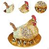 Chicken Figure Nist Hen Statue of Unique Classic Jewelry Organizer Chickens Ornament for Garden Home
