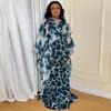Women's 2026 Summer New Fashion Elegant Half-High Collar Printed Shawl Strap Slim Dress Set