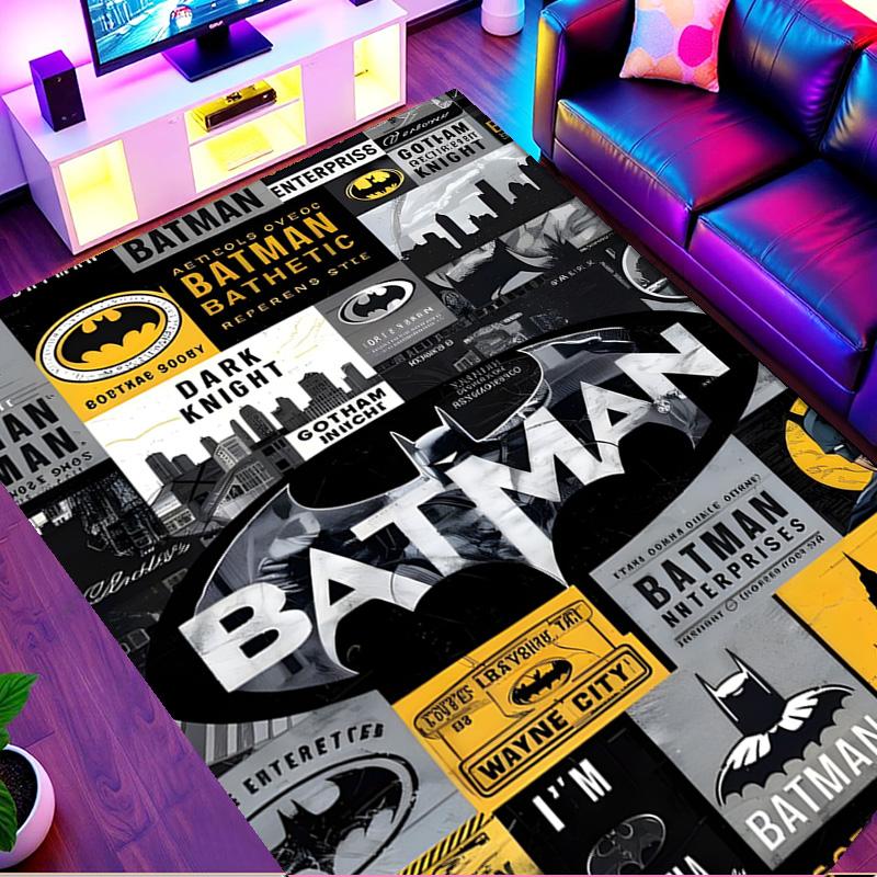 Superheroes Print Rug, Washable Floor Carpet, For Entryway Dorm Laundry Room Office Study, Home Decor Birthday Christmas Gift
