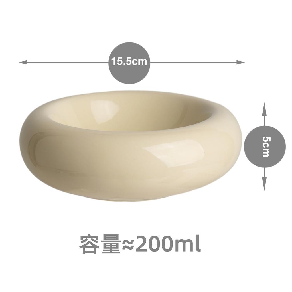 Ceramic Cat Food Bowl Whisker Fatigue Relief Cat Bowl Donut Shape Anti-Vomiting Protect Spine Perfect for Indoor Cats