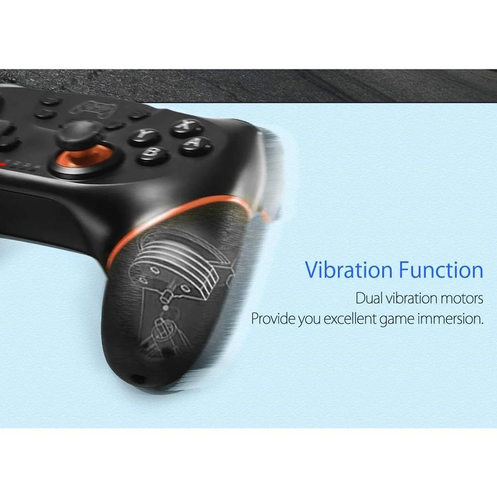 Wireless Gamepad with Adjustable Turbo and Dual Vibration Functions for Switch/Switch Lite/Switch OLED