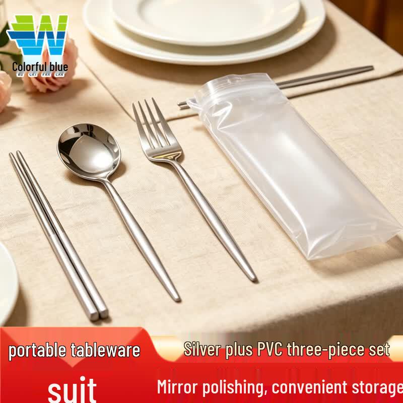 3-Piece Portable Stainless Steel Cutlery Set