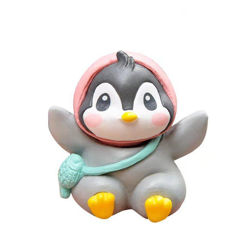 6Pcs Cartoon Cute Animal Penguin Miniatures Mini Figures DIY Fairy Garden Decoration Moss Terrarium Micro Landscape