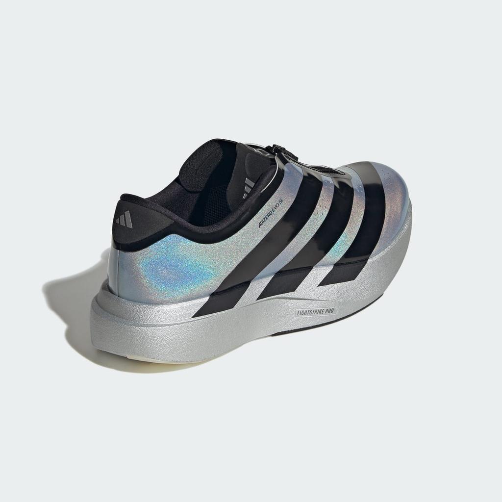 adidas ADIZERO EVO SL ZIP KH7787 Men's Performance Sports Shoes Silver Metallic / Core Black / Halo Silver