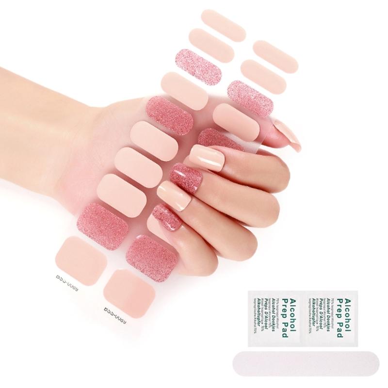 

Semi Cured Gel Nail Polish Stickers Fashion Design Classical Strips Waterproof Adhesive Full Wraps Gel Nail Art Stickers 1