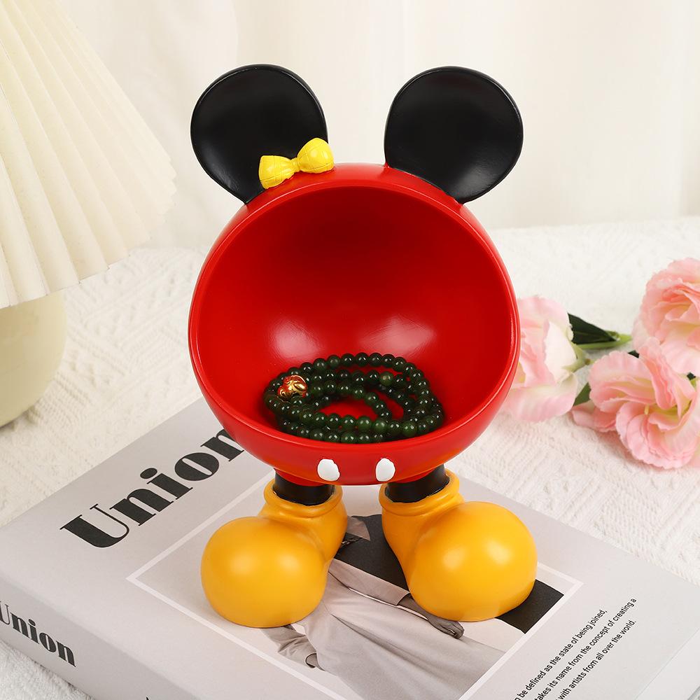 Mickey Mouse Resin Cartoon Cute Storage Figurine Entryway Key Holder Home Decor Organizer For Keys Remote Control Anime
