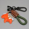 New Leather Keychain Ins Cute Keyring Cartoon Horse Hanging Ornament Gift