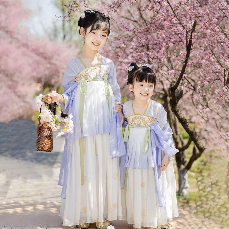 

Ханфу девушка в китайском стиле тканевое летнее платье античный костюм Тан костюм супер феи платье маленькая девочка юбка русалки принцессы нижнее белье XXL