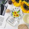 2D Flat, Acrylic Thank You Gift Desktop Decoration, Contemporary Floral Design with Sunflowers, Suitable for Wall Decoration, Porch, Room, Villa, Acce