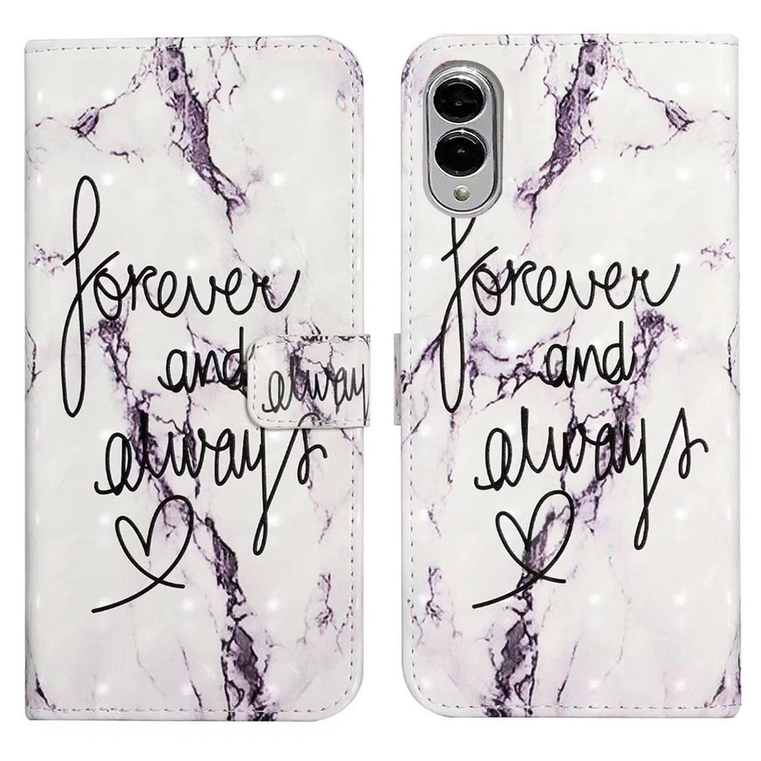 

For Samsung Galaxy S25 Edge Case 3D Creative Pattern PU Leather Stand Phone Cover Forever and Always