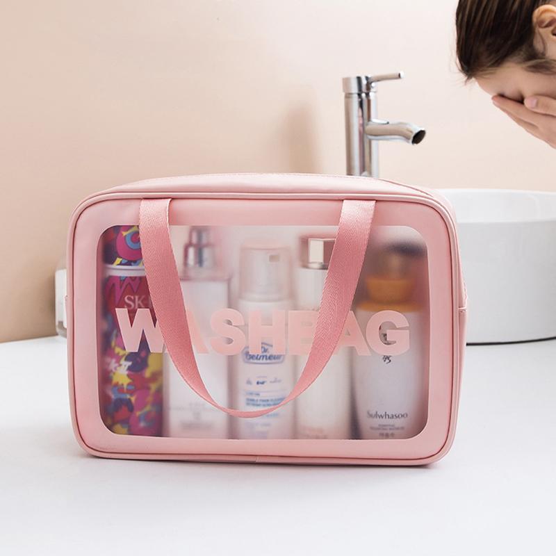 Women'S Travel Waterproof Cosmetic Bag Transparent Shower And Pool Bag Cosmetic Organizer Vanity Case