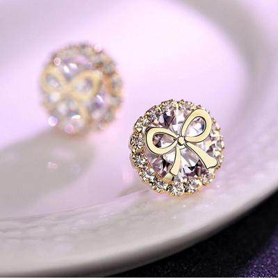 New Arrival Sweet Cut Classical Jewelry 925 Sterling Silver Round Cut White 5A CZ Zirconia Girl Earrings Women Stud Earring Gift