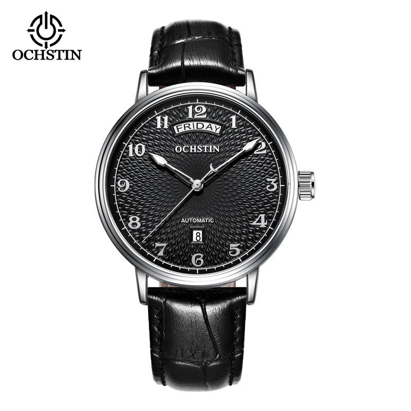 New Fashion Trend Mechanical Watch Leather Waterproof Double Calendar Automatic Mechanical Men's Watch Agent