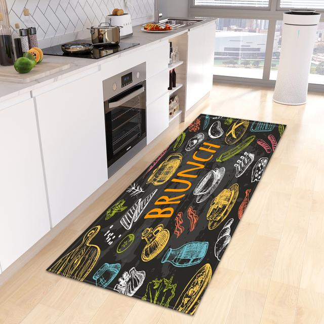 Kitchen Floor Mat Doormat for Living Room Bedroom Door Balcony Decorative Floormat Non-slip Long Strip Area Carpet