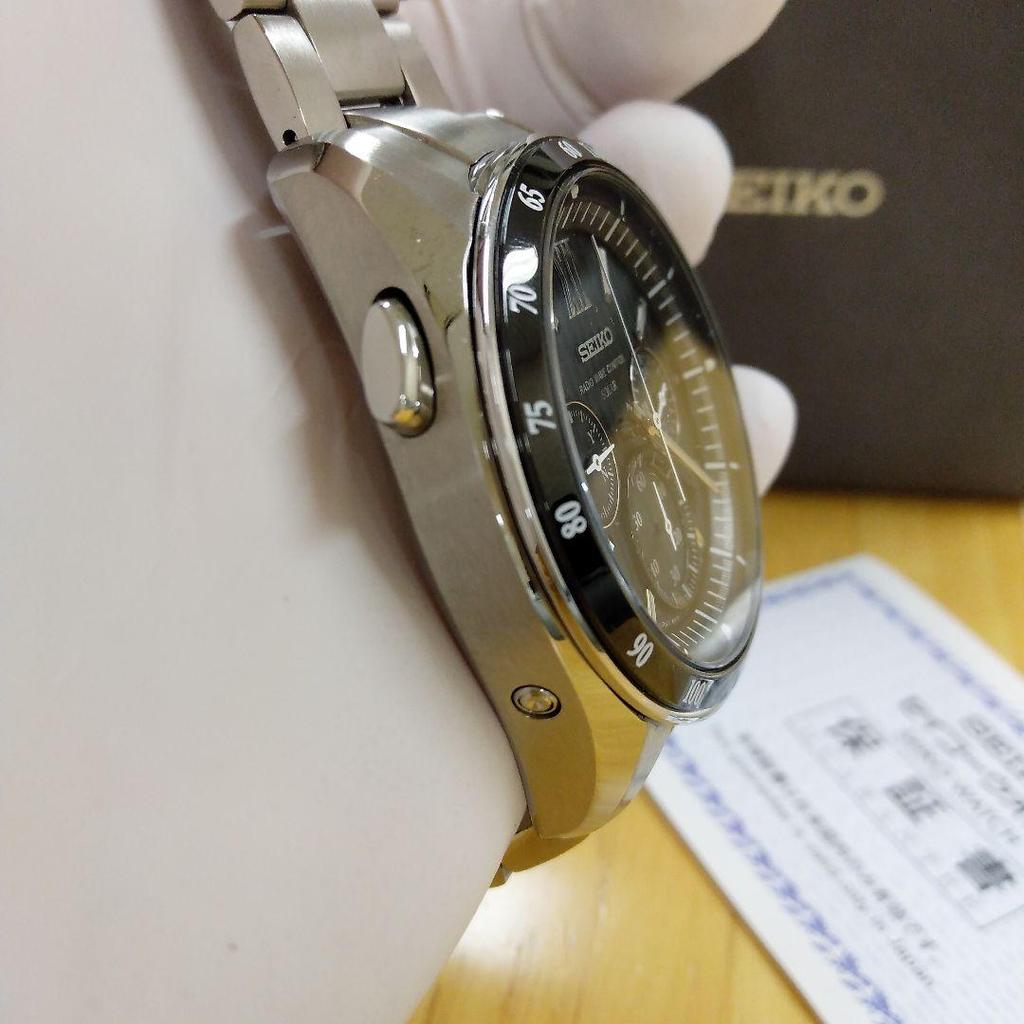[USED] SEIKO BRIGHTZ Solar Radiowave Chronograph Black 8B82