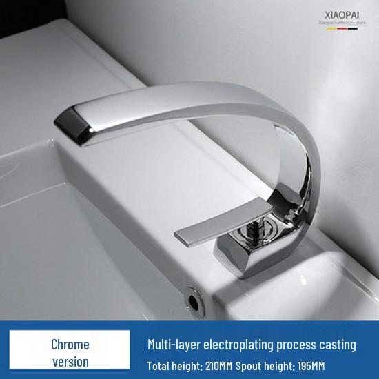 Robinet de lavabo de salle de bain en laiton canon de fusil avec robinet chaud et froid pour lavabos et plans de travail.