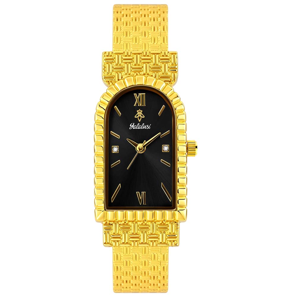 Yalalusi Bracelet Watch Vintage Women's Square Watch Classic Women's Wristwatch Diamond-Set Women's Watch IPG Vacuum Plating