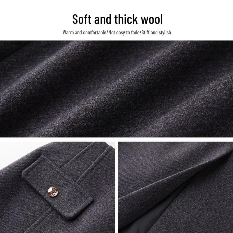 Women's High-Waisted Gray Wool Bodycon Skirt - Autumn/Winter 2024 A-Line Retro Mid-Length Skirt