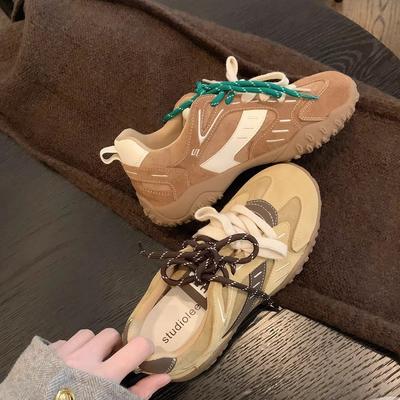 Thick-soled Heightening Leather Women's Board Shoes Autumn and Winter New Forrest Gump Sports and Leisure Women