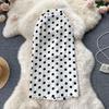 Mid-Length Skirt Women's Spring And Summer High-Waisted A-Line Skirt Polka Dot Skirt All-Match Simple One-Step Skirt