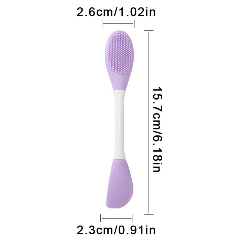 Pensulă Dublă Cap de Silicon pentru Mască Facială Exfoliant Facial Îndepărtare Puncte Negre Pensulă Curățare Spatulă pentru Mască cu Argilă Instrument de Îngrijire a Pielii Faciale