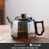 Tirolina Heat-Resistant Glass Teapot with Walnut Wood Handle & Cups