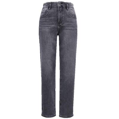 Women's High-Waist Fleece-Lined Cropped Jeans