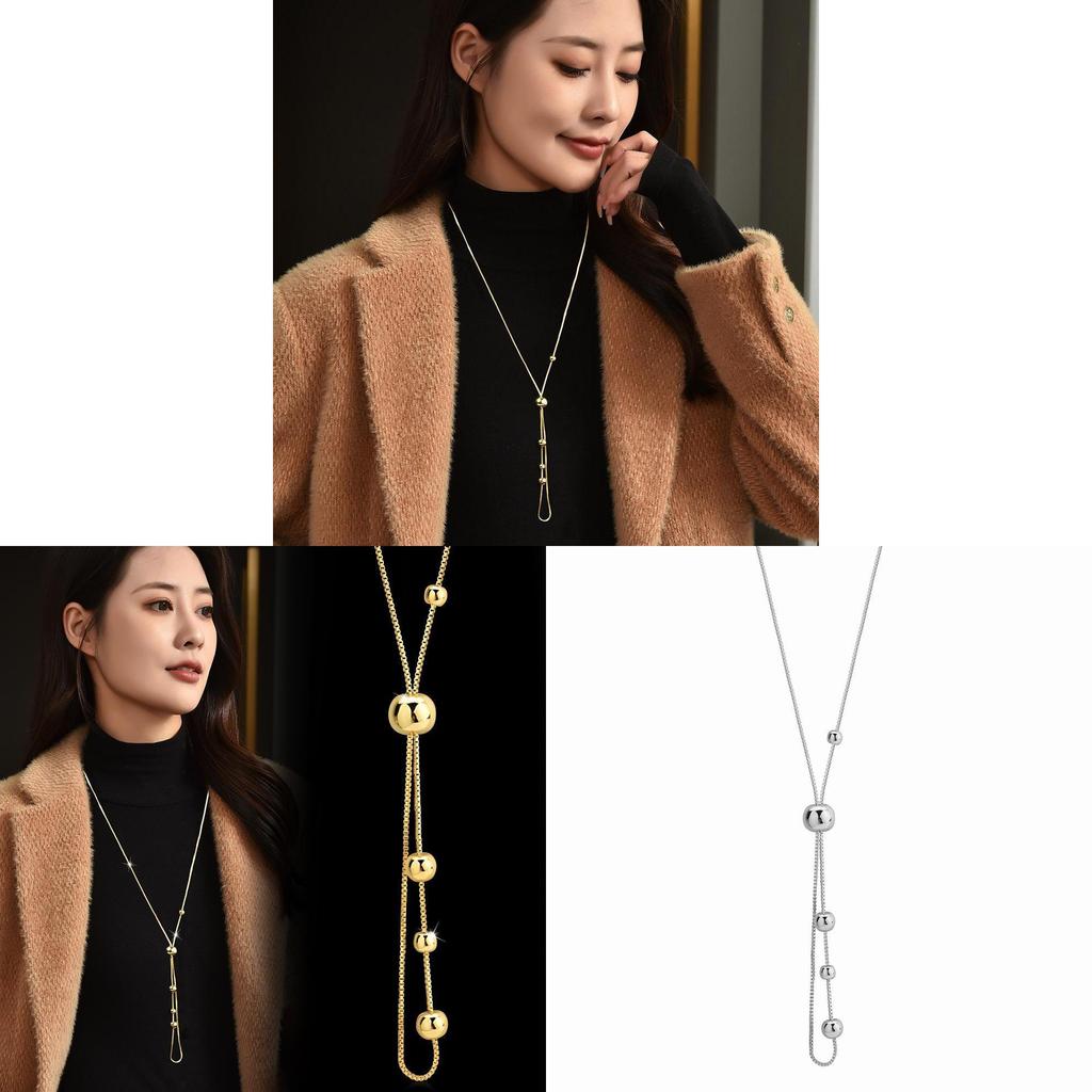 Titanium Steel Geometric Pendant Necklace For Women With Gold Plating Winter Fashion Accessory