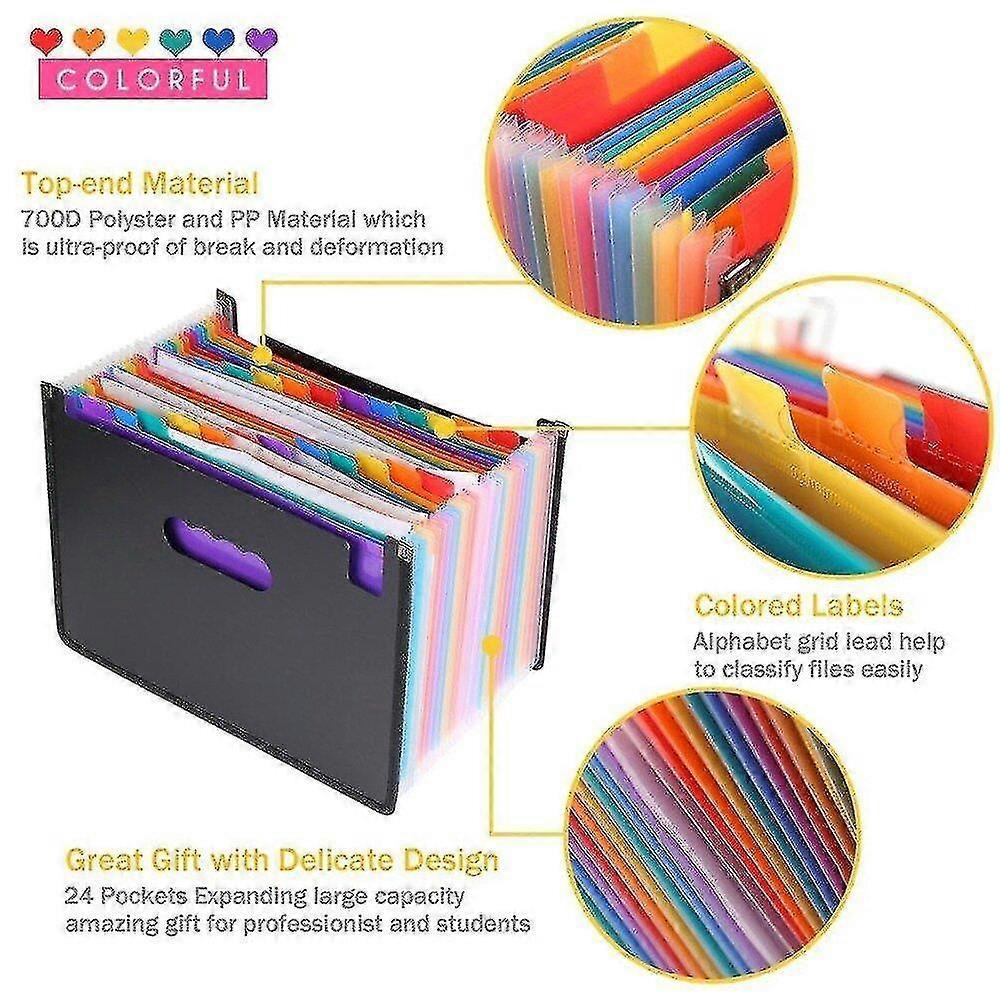 Mini Organ Clip 24 Pocket Expansion Folder A4 Portable Business Documents Office Supplies
