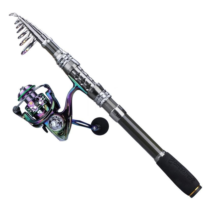 

Комбинированные спиннинговые удочки и катушки Sougayilang, портативная телескопическая удочка, спиннинговые катушки для путешествий, рыбалка в соленой и пресноводной воде 1.8 M&1000 Series