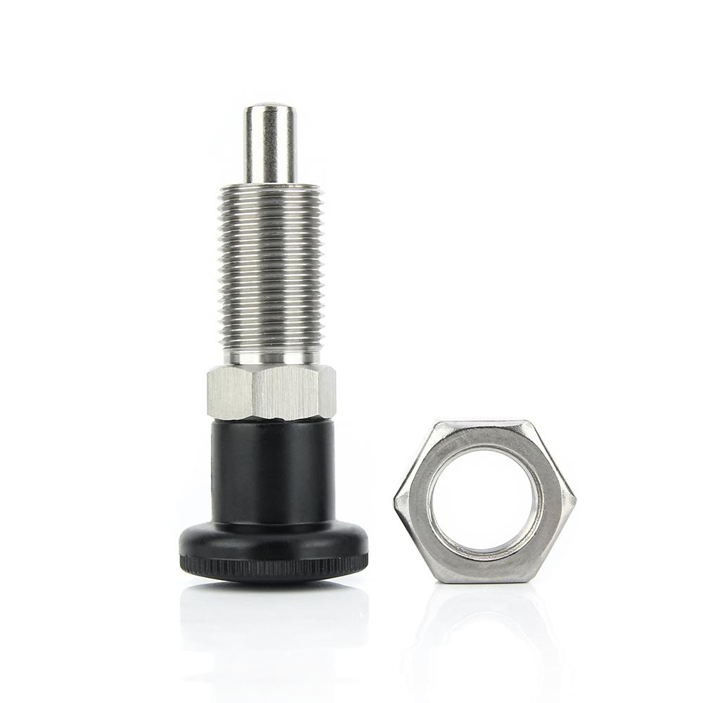 M8 M10 M12 M16 M20 M24 Fine Thread Black Self Locking Index Bolts Plastic Knob Stainless Steel Indexing Plunger With Nut