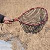Aluminum Alloy Fishing Landing Net  Trout Net Soft Rubber Mesh Fly Fishing Net with Carabiner Fishing Gifts for Men
