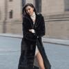 VAYLA Women Coat  Autumn/Winter New  Long Coat Hooded Knee Length European fur Coat Female Solid Color