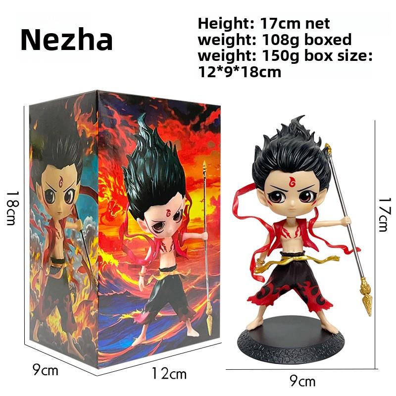 17CM Exquisite Version of The Third Prince of Nezha, The Arrival of The Devil Child Aobing Figure Ornament Model Car