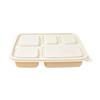 Degradable Corn Starch 5-Compartment Takeout Lunch Box (1250ml)
