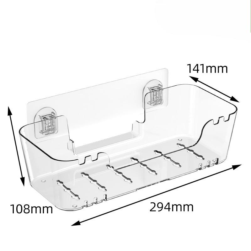 

1 шт. Прозрачный органайзер для хранения игрушек для ванной с дренажными отверстиями - Прочный пластиковый держатель для ванны, быстросохнущий и легко моющийся органайзер для душа для ванной комнаты прозрачный