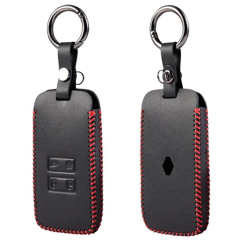 New Leather Car Card Key Case Cover Shell For Renault Koleos Captur Megane Clio Scenic Talisman Arkana For Dacia Sandero Fob