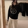 2026 Autumn/Winter Korean Style Smiley Face Sweater - Age-Reducing Cute Casual Versatile Pullover Knit Top