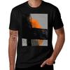 Minimal Orange On Black Tshirt Big Size Short Sleeve Casual Top Tshirt