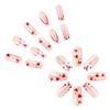 24Pcs Medium Square Stick on Nails with Elegant Bows Charms Press on Nails False Nail Manicure for Special Occasion
