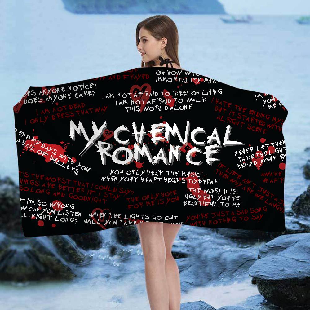 Classic Band M-My C-Chemical R-Romance Microfiber Printed Beach Towel Mountain Climbing Yoga Beach Swimming Running Absorbent